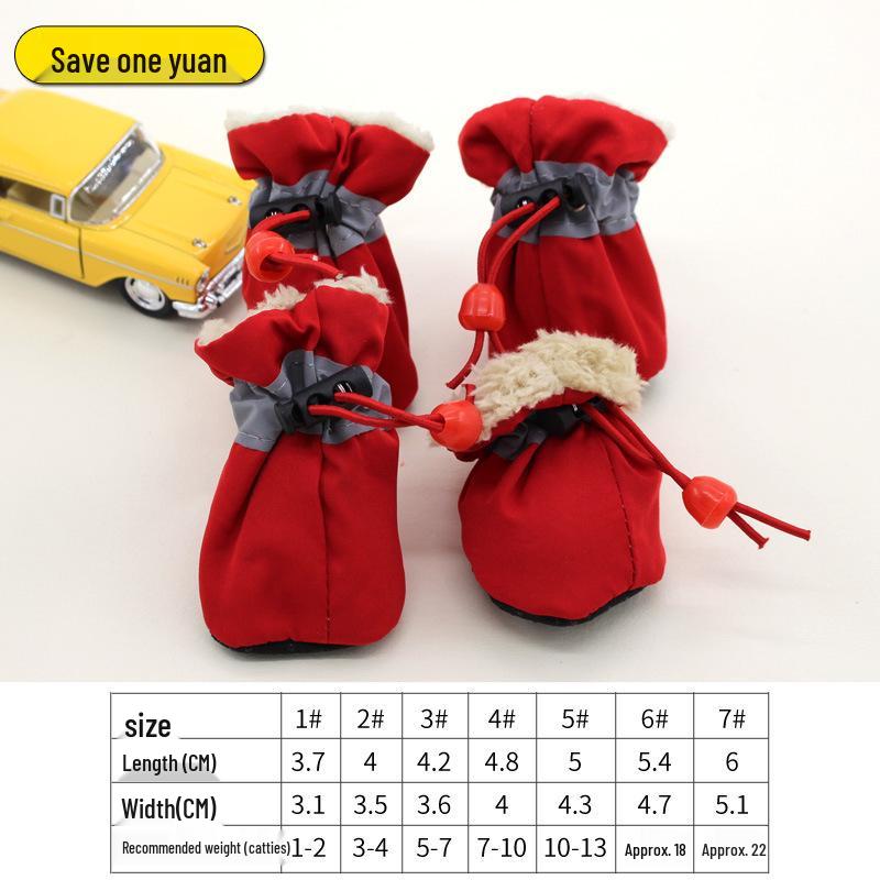 

Теплые Нескользящие Бархатные Ботинки и Носки для Собак на Осень/Зиму - Обувь на Мягкой Подошве для Собак Средних и Малых Пород Size 7