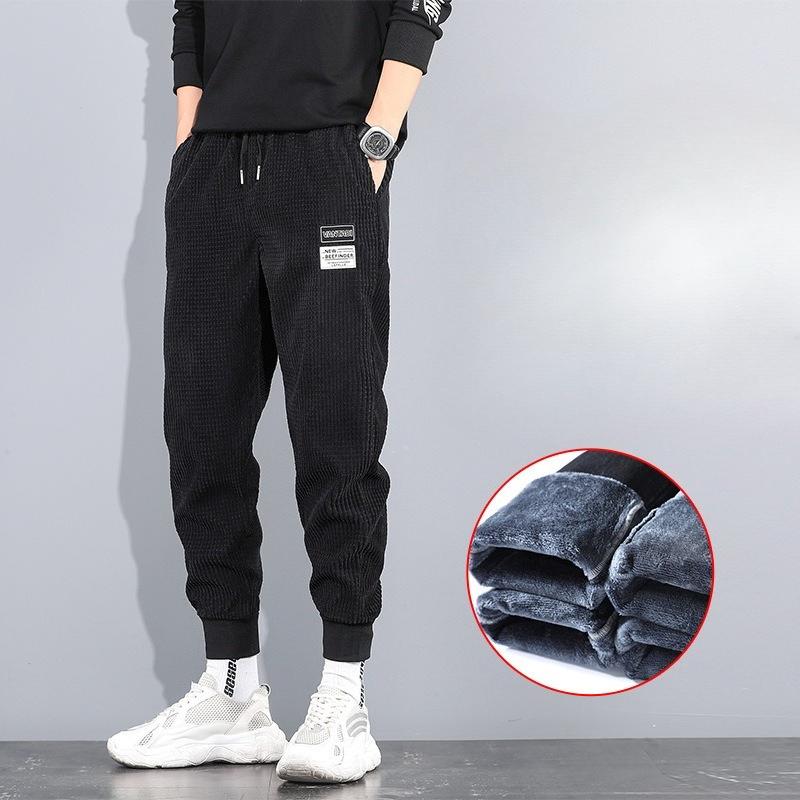 Men's Corduroy Sweatpants, Suitable for Spring, Autumn and Winter, Loose-Fit Cuffed Sports Casual Pants