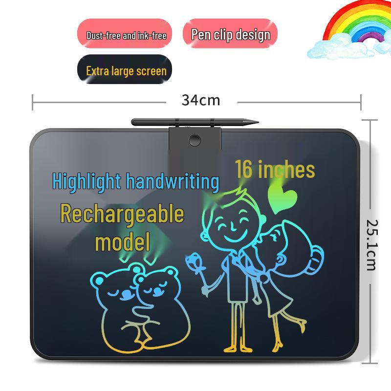 16" Rechargeable Erasable LCD Writing Tablet for Children and Toddlers