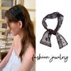 1pcs Cute Sweet Flower Lace Neck Strap Dressing Decoration Korean Style Hair Band Neckerchief Transparent Long Ribbon Head Scarf