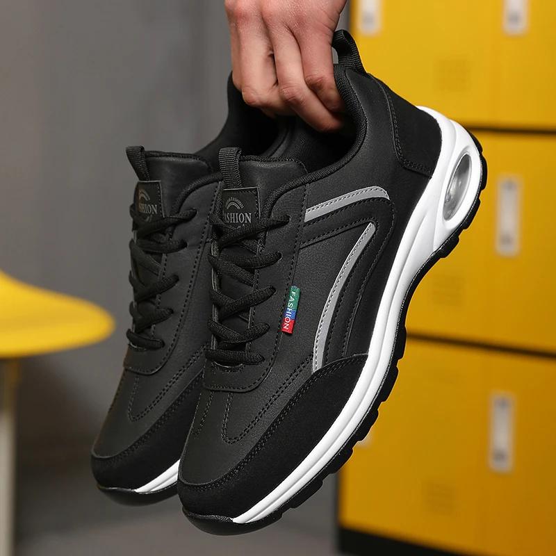 

Новая мужская повседневная спортивная обувь Модные ремешки Удобная высококачественная обувь на плоской подошве Для улицы, для упражнений, для бега, для тренировок Мужская обувь 39 чёрный