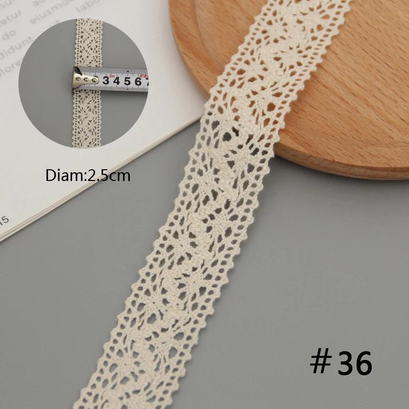 

1/5M Vintage Ribbon Cotton Lace Trim Ribbon Craft Lace Crochet Sewing Lace Fabric DIY Gift Wrapping Wedding Scrapbooking Decor Beige 5 Meters