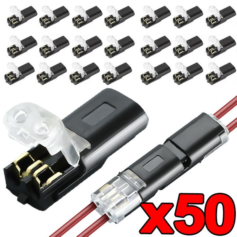 10-50Pcs 2 Pin Way Universal Plug Waterproof Electrical Connector Car Wire Cable Electrical Connector Strip Terminal Connection
