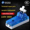 63A 220V Blue Transparent Single-Throw Load Isolator Knife Switch for Single/Two-Phase Household Use.
