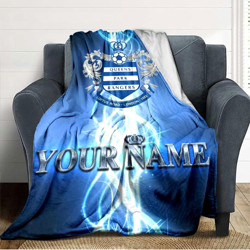 Name Custom Queens Park Rangers Print Flannel Blanket High Quality Warm Comfortable Cover for All Seasons Perfect for Gifts Home Decor