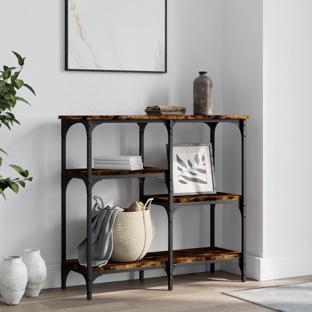 Console Table Smoked Oak 80x29x75 cm Wood Based Material