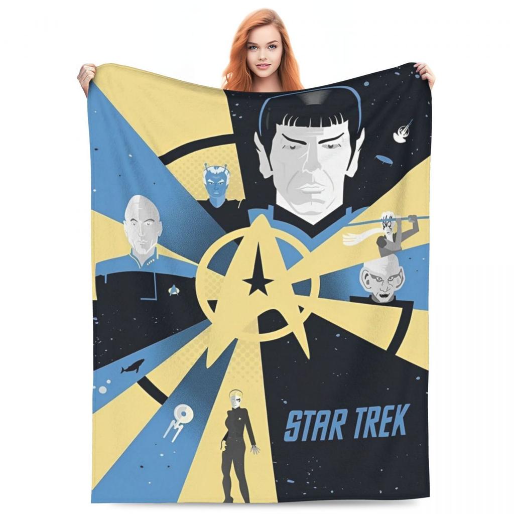 Stars Treks Groups James Blankets Coral Fleece Plush Spring Autumn Starfleet Movie Breathable Lightweight Throw Blanket Throws