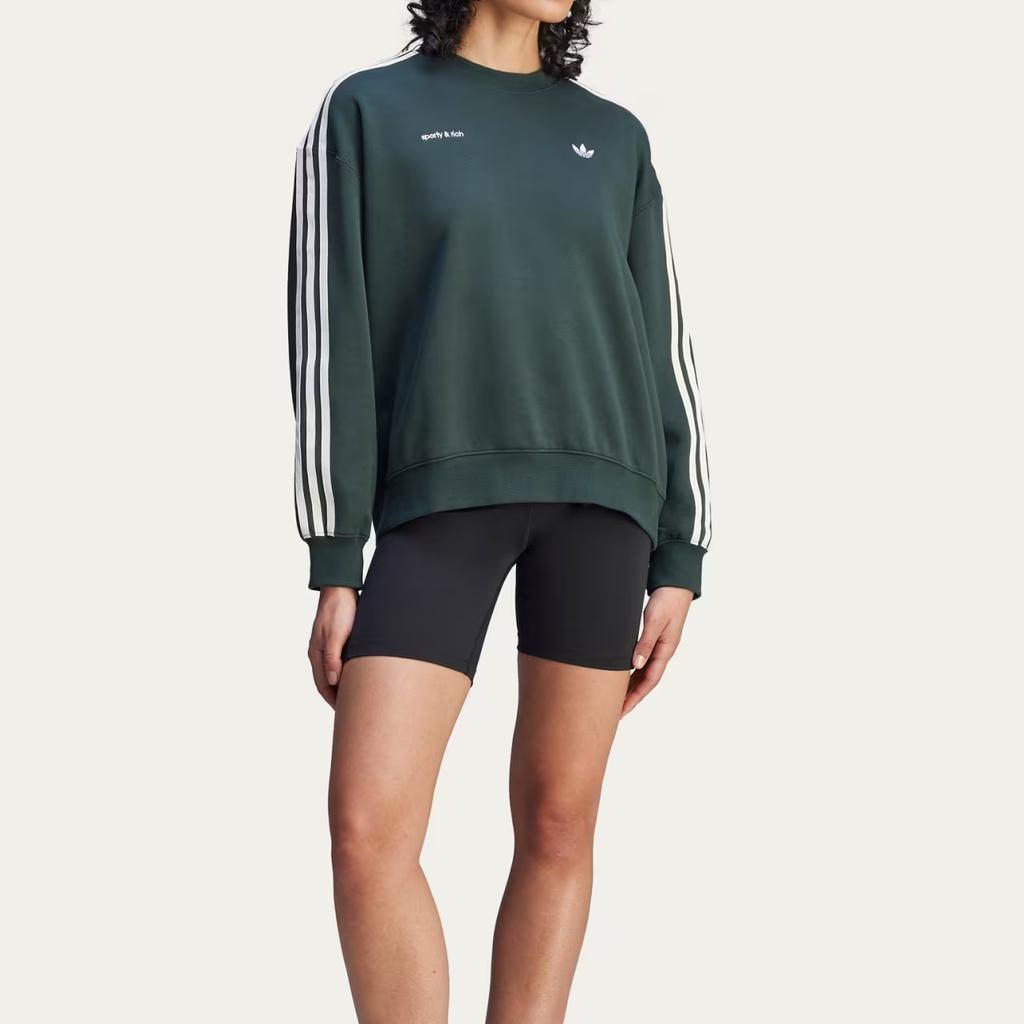adidas x Sporty & Rich Womens Sweatshirt Shadow Green Women Streetwear JN5320