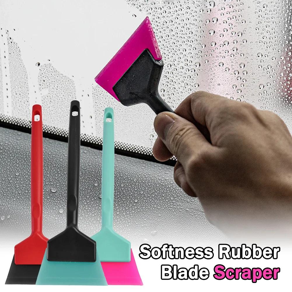 Long Plastic Handle Anti-Slip Car Tint Squeegee Replaceable Soft Rubber Blade PPF Scraper Window Water Cleaning Remover