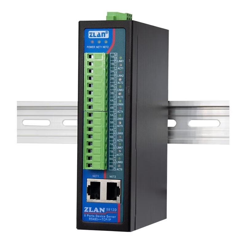

ZLAN DIN Rail 8-Port RS485 to Ethernet Serial Server