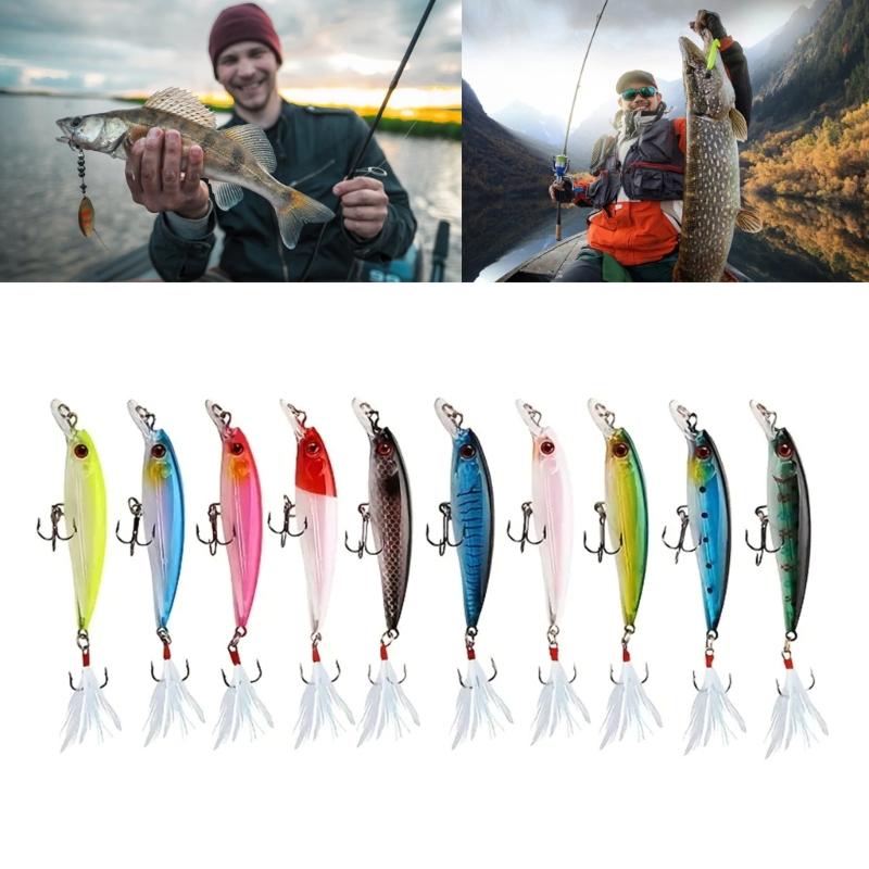 5 Stück Schwimmende Hardbaits Minnow Angelköder Wobbler Crankbaits Forellen Zander Köder Swimbait Angelzubehör