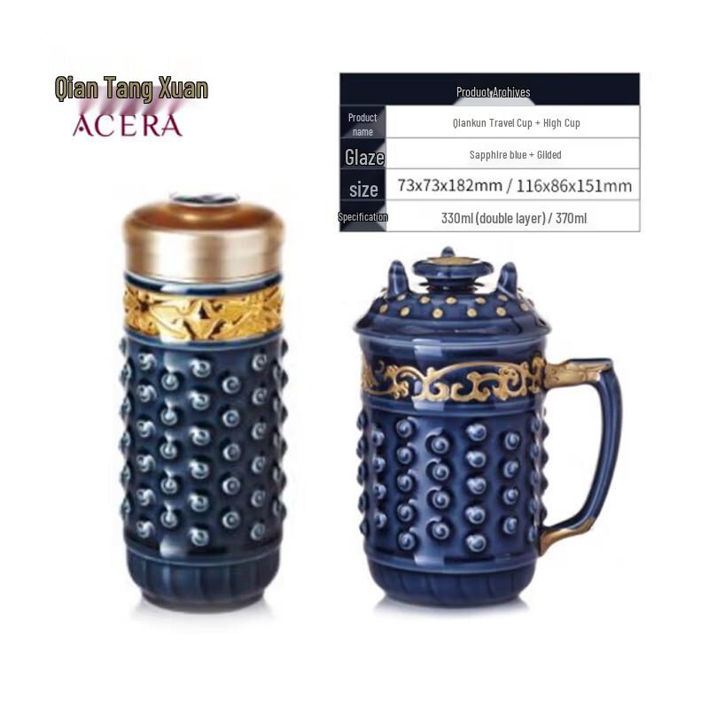 Qian Tang Xuan Qian Kun Gilded Ceramic Cup Gift Set