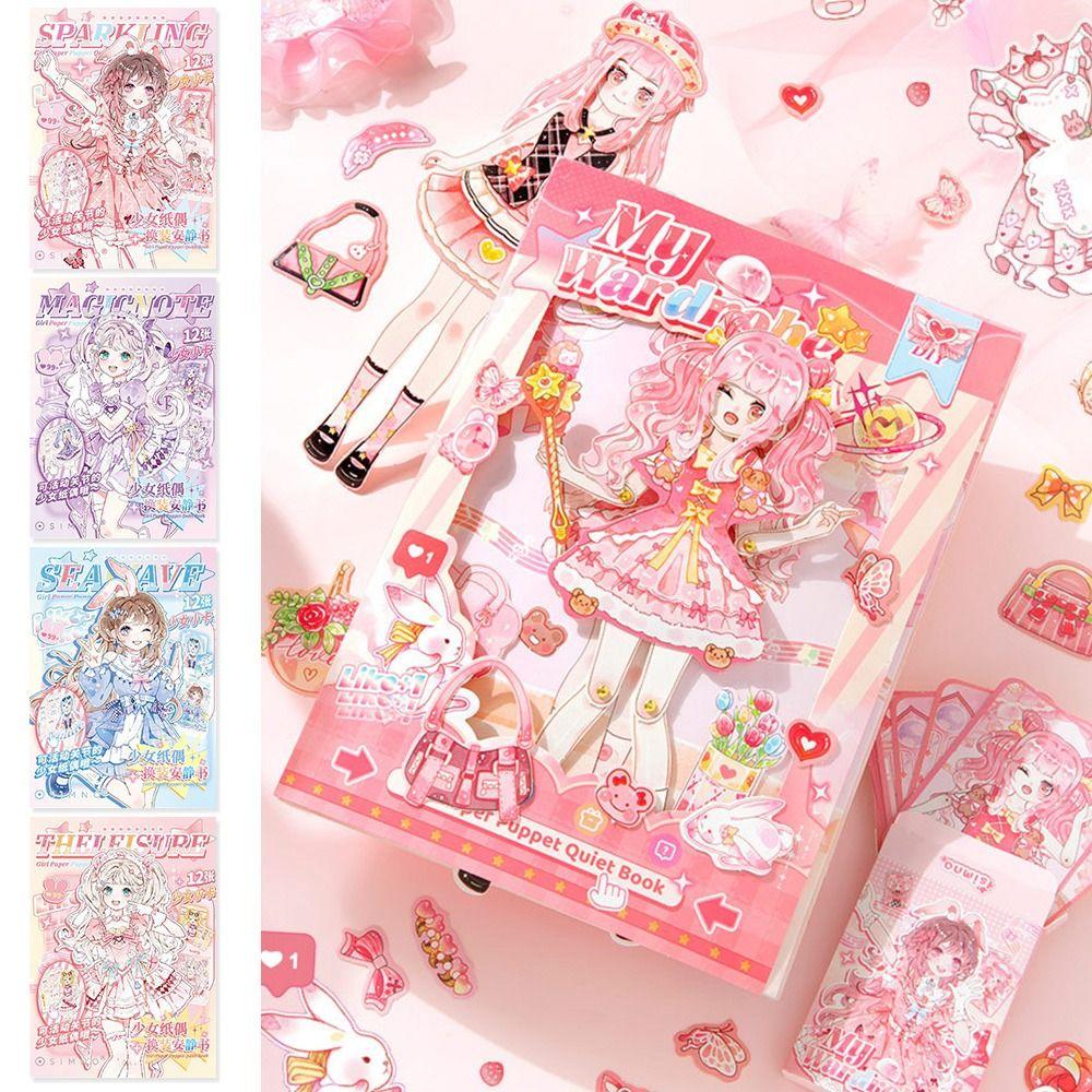 Carte Senzorială Multicoloră Liniștită Schimbarea Rochiilor Materiale Colaj Carte Colaj Kawaii Jucărie