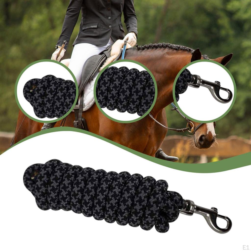 Rope Horse Supply 98.43inch Equestrian Accessory Rein with Quickly Snap Training Leash Lunge Line