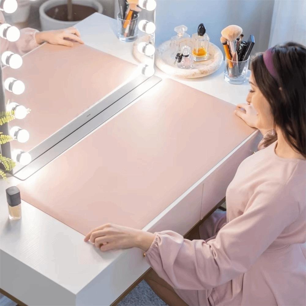 Waterproof Foldable Mouse Pad PU Leather Hand Rest Pad Dust-proof Keyboard Pad Nail Studio