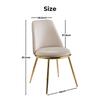 Modern Cream White Dining Chair(set of 2 ) - Gold-Plated Metal Legs, Velvet Upholstery