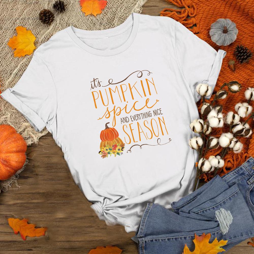 Happy Fall Pumpkin Halloween Day Graphic Tees Women Short Sleeve T Shirt Streetwear Aesthetic T
