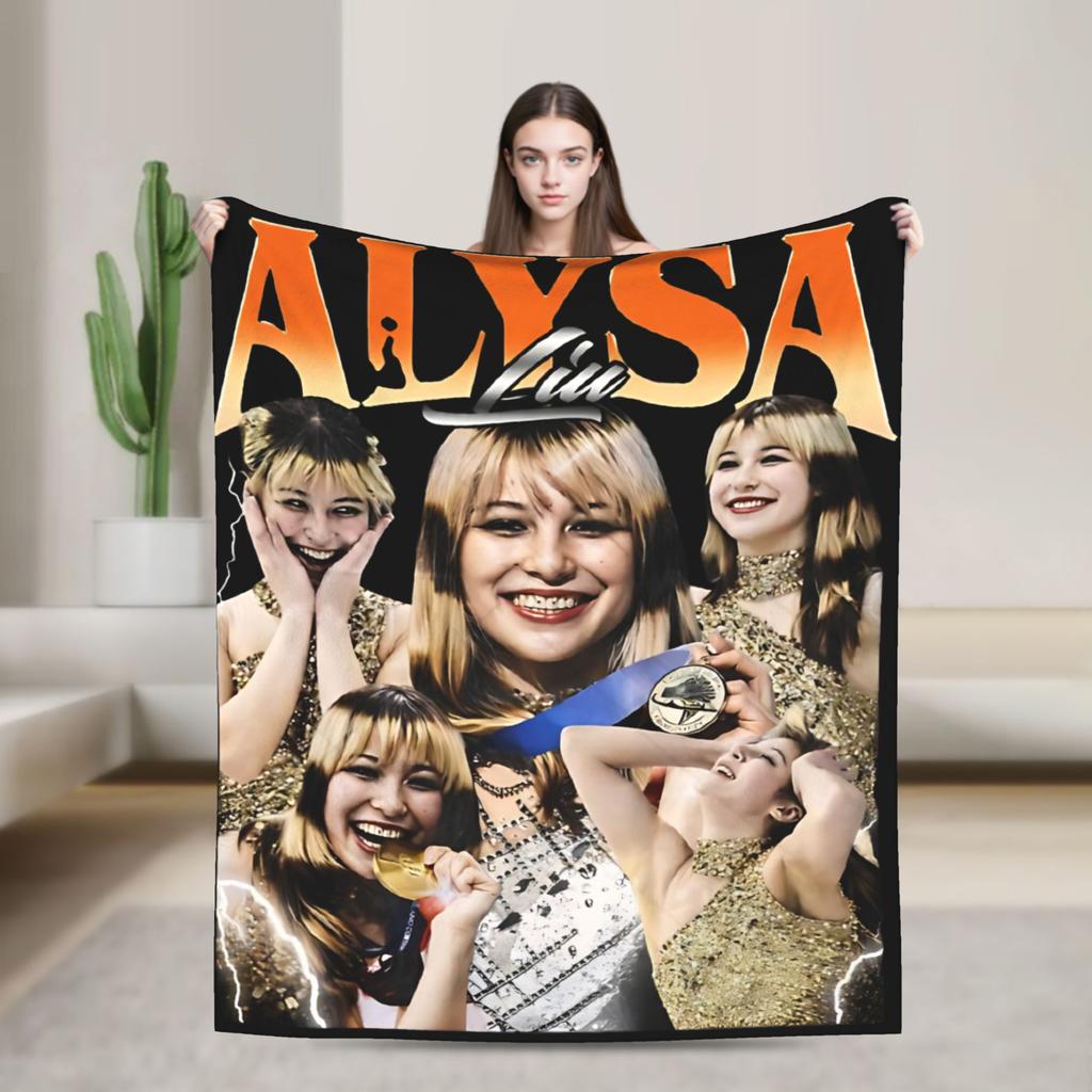 Alysa Liu American Figure Skater Blanket Flannel Throw Blanket For Sofa Home Soft Cozy Custom Quality Bedspread Present