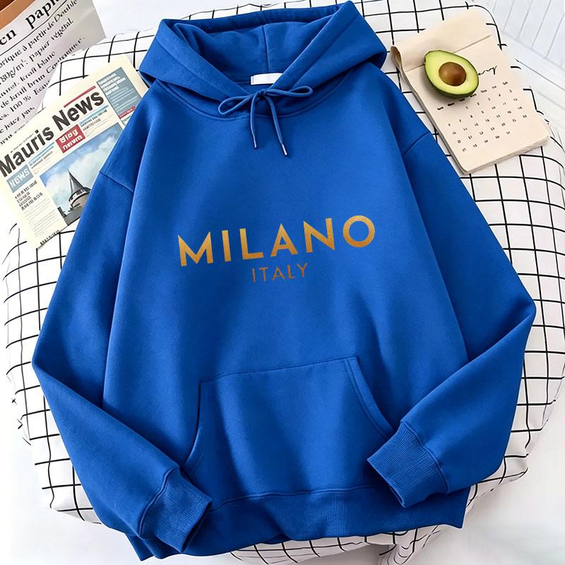 Lässige Trendige Milano Italia Buchstaben Druck Kapuzenpullover Lässige Kapuzenpullover Sweatshirts Herren Damen Oberteile Pullover Kapuzenpullover Sweatshirt