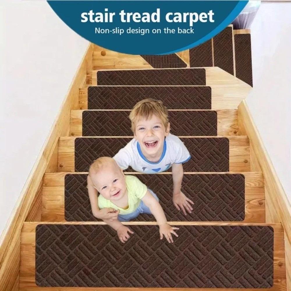 Self Adhesive Stair Treads Non Slip Stair Carpet Strips Reusable Stair Mats Rugs  for Pet