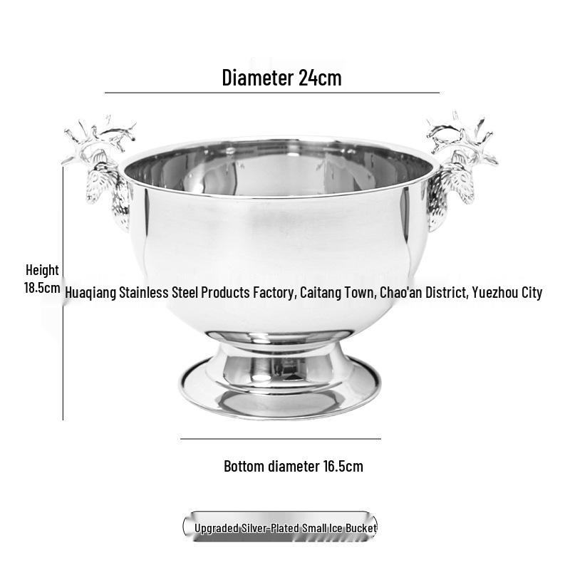 Stainless Steel Luxury Deer Ear Ice Bucket: 304 Ice Basin & Champagne Chiller