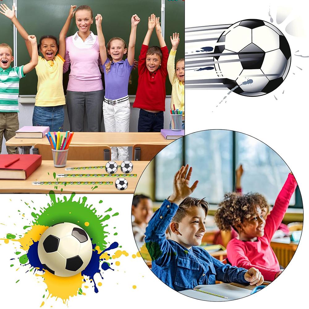 Children's Football Pencils with Eraser for Home School Office Supplies