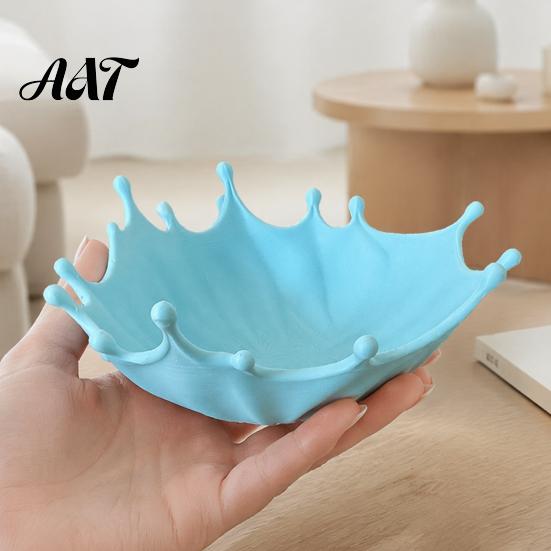 Boho Home Decor 3D Printed Jewelry Tray for Rings Earrings Bracelets, Ocean Splash Small Trinket Holder Dish, Decorative Desktop Organizer Vanity