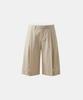 BADBLOOD Contour Pintuck Button Bermuda Culottes - Beige