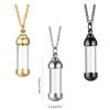 Memorial Jewelry Necklace with High Polish Sturdy Stainless Steel Materials and Glass Pendant for Hair Keepsakes