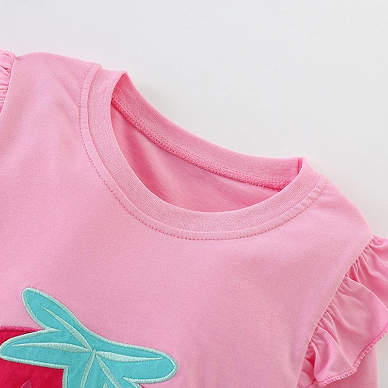 Nuomi Rabbit 2025 Spring and Autumn New Style Girls' Cartoon Strawberry Long-Sleeve T-Shirt Children's Fashionable Versatile Base Shirt Top 6