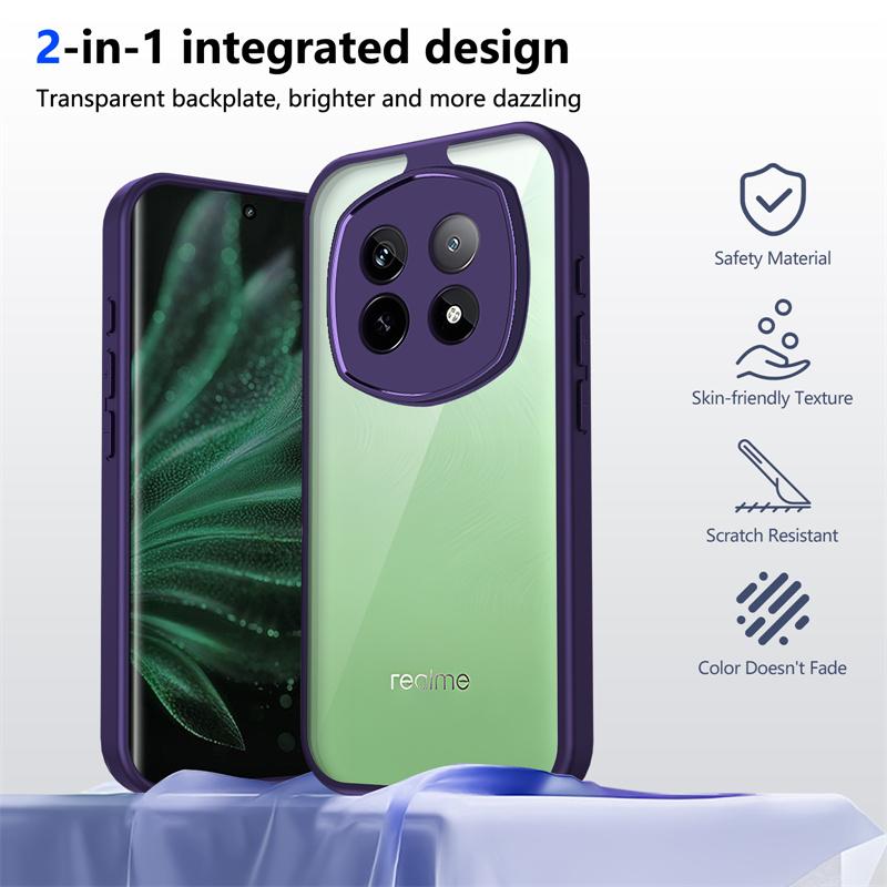 Realme P2 Pro 5G RMX3987 Case Shockproof Silicone TPU Bumper Clear Back Hard Cover Matte Phone Case for Realme P2 Pro 5G RMX3987