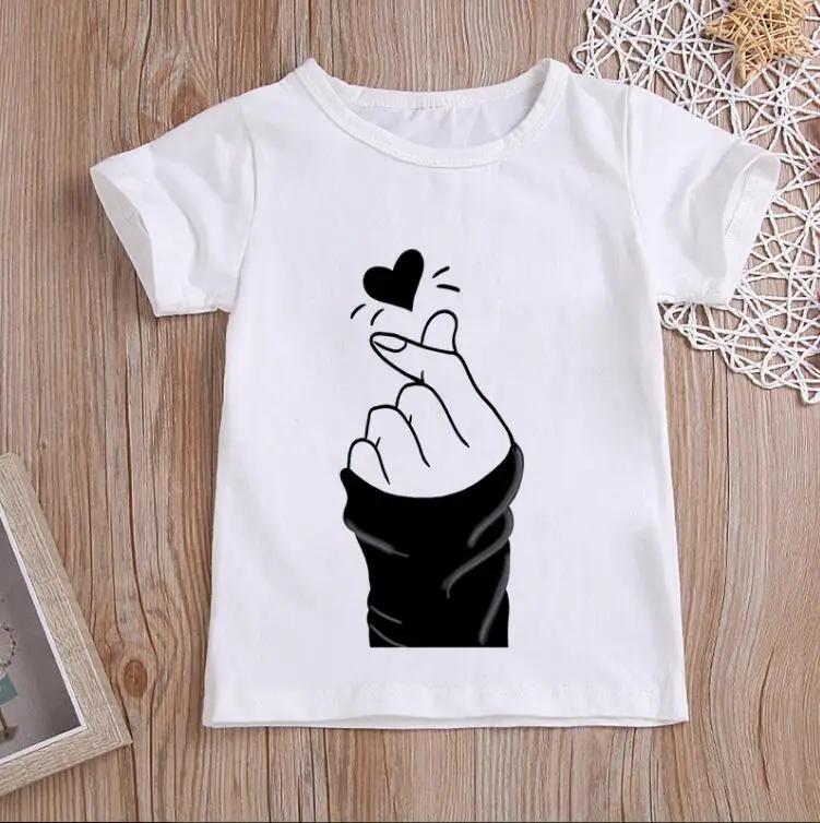 New Girls Than Heart Print T Shirt Unisex Harajuku Tee Clothes Cartoon Top Kids Girls Summer Polyester Fabric