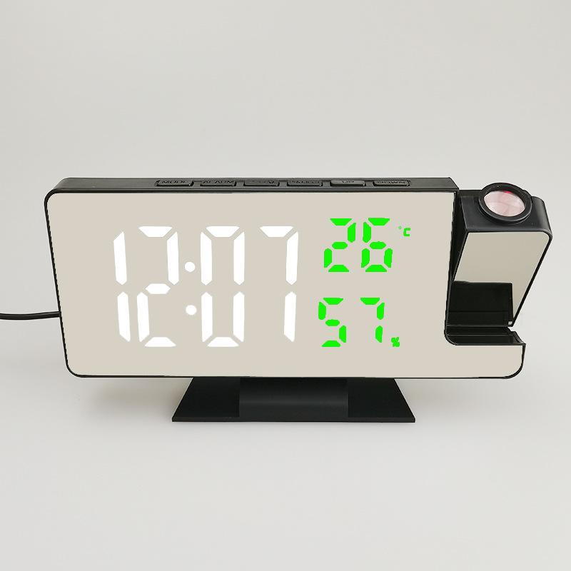 Korean Temperature and Humidity LED Multifunctional Digital Clock Student Creative Mirror Electronic Projection Alarm Clock