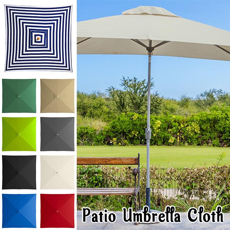 4 Ribs Patio Umbrella Cloth Without Stand 2x2M Parasol Umbrella Replacement Canopy Cover Outdoor Market Garden Cafe Sunshade