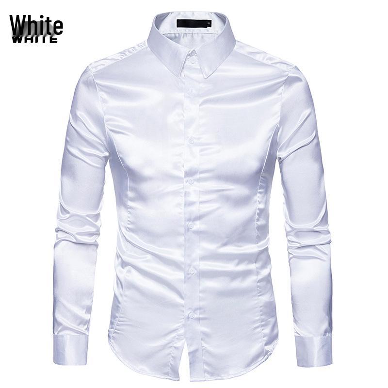 Men's 2026 Autumn Long Sleeve Shiny Casual Fashion Shirt - European Size