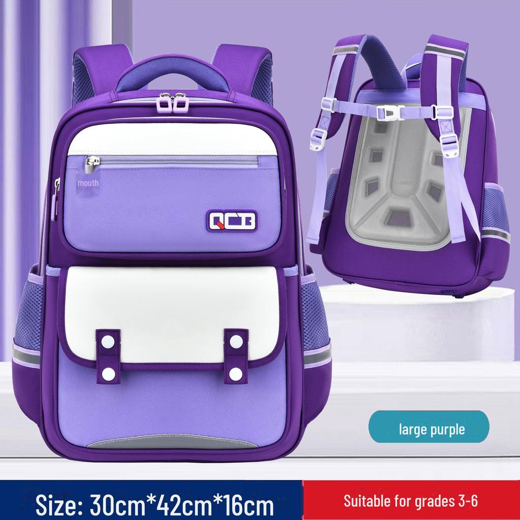 British Style Large-Capacity Backpack for Elementary Students 1-6, Light and Spine-Friendly Design