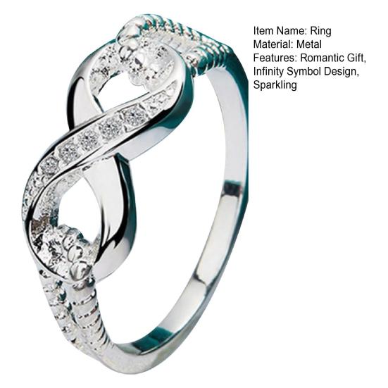 Infinity Knot Promise Ring for Her Cubic Zirconia Engagement Ring Sparkling Wedding Band for Women Anniversary Jewelry Gift