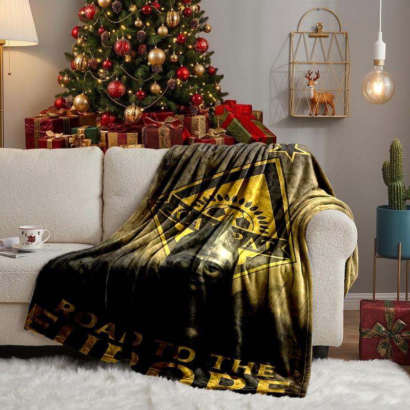 Gelb Schwarz Kairat Decke Leicht Ideal Bettdecke Perfekt für Reisen, Camping, Wohnzimmer, Büros, Sofas, Ventilator Weihnachtsgeschenk