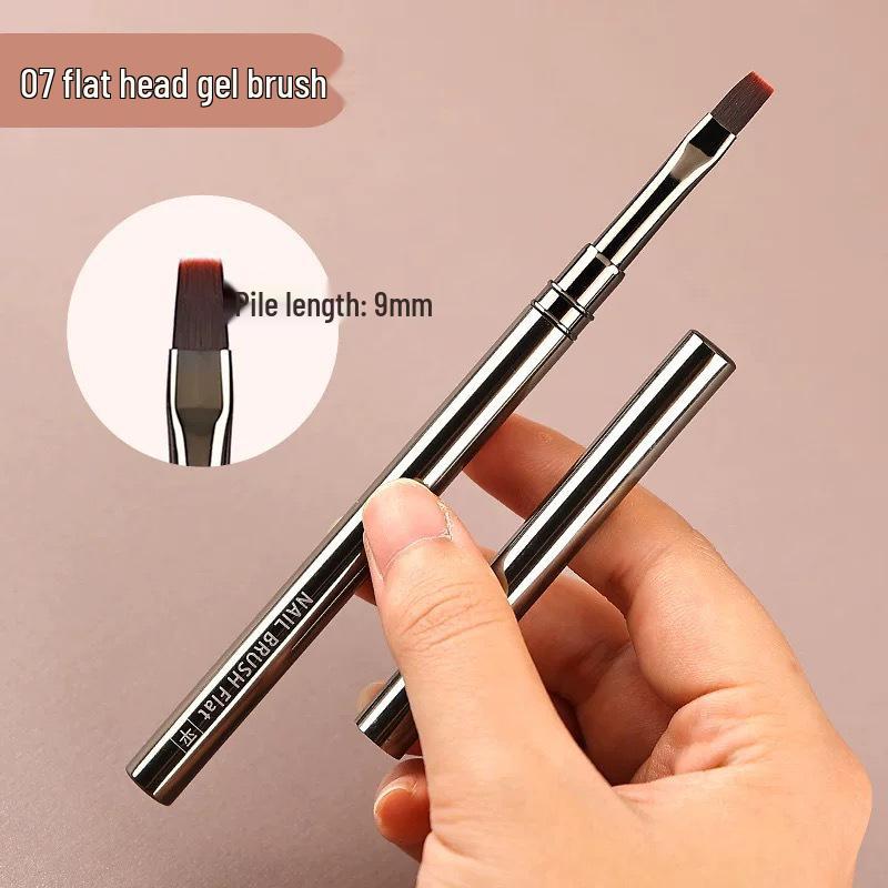 Gunmetal Nail Art Brush Set for Painting, Line Drawing, and Gradient Designs