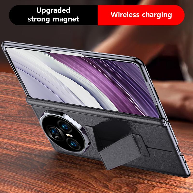 Leather Phone Case for Honor Magic Vs3 V2 Vs2 Magnetic Wrist Strap Stand Kickstand Cover With Anti-peeping Protection Flim