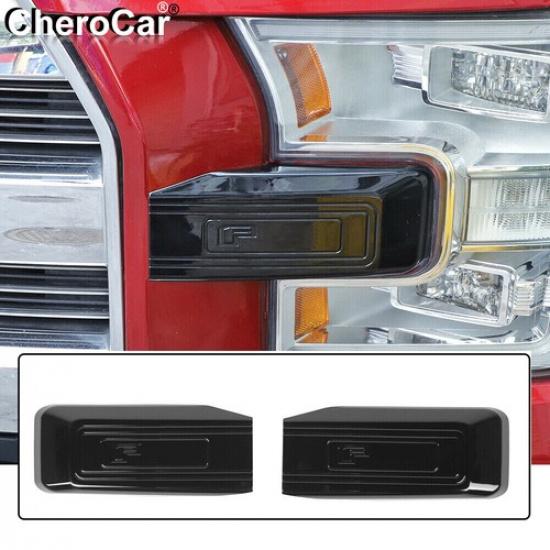For F-150 Front Bumper Headlight Grille Trim Cover For Ford F150 2015- Black