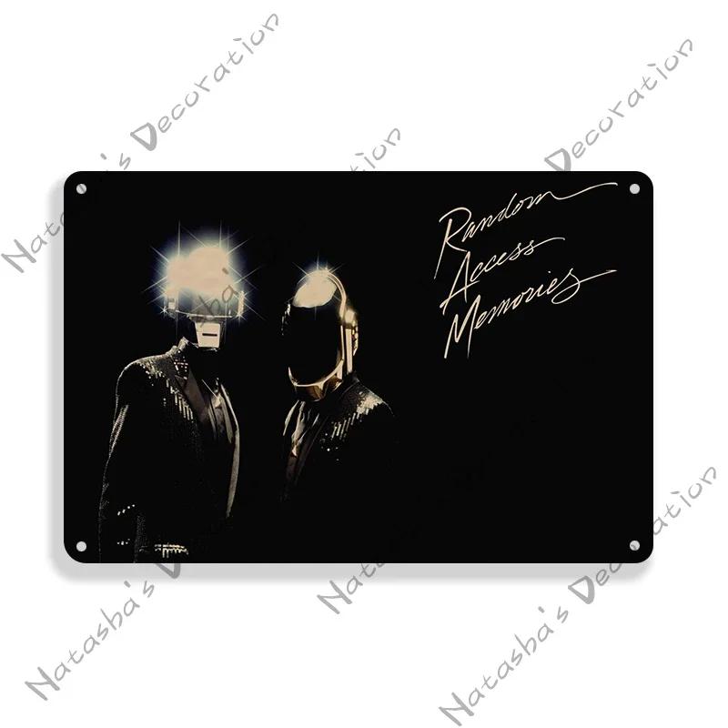 Daft Punk Vintage Poster Rock Music Metal Sign Retro Poster Metal Plaque Pub Bar Club Bedroom Decorative Plate Music Wall Decor