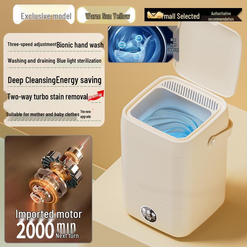 Kompakte vollautomatische Mini-Waschmaschine & Trockner für Unterwäsche und Intimwäsche - Hochtemperaturwäsche, perfekt für Socken