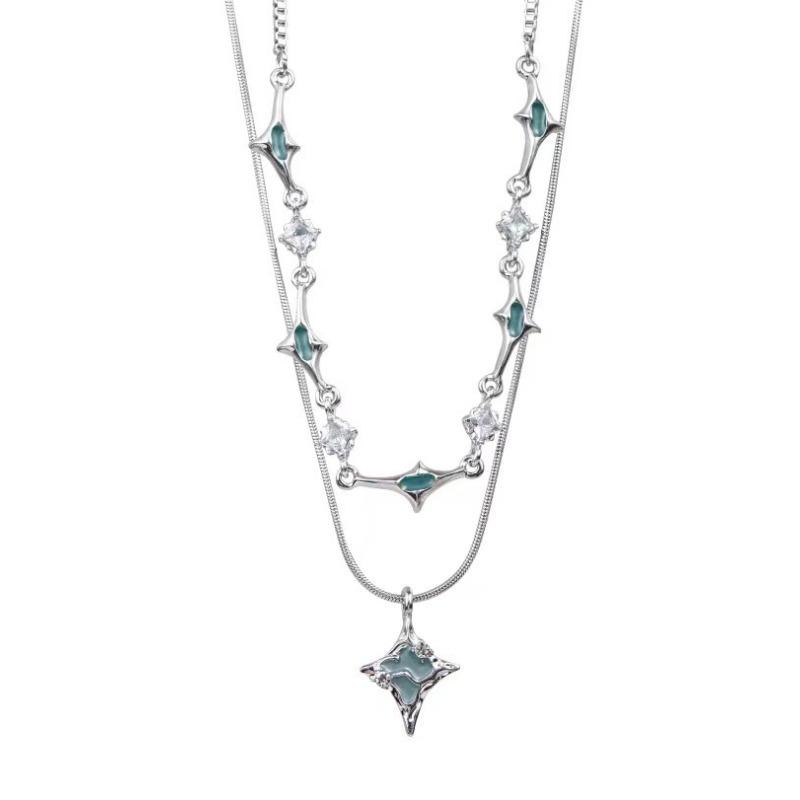 ~ Tassel Ice Crystal Butterfly Necklace Female Sweet Cool Spice Girl Necklace Design Sense Niche Clavicle Chain Female