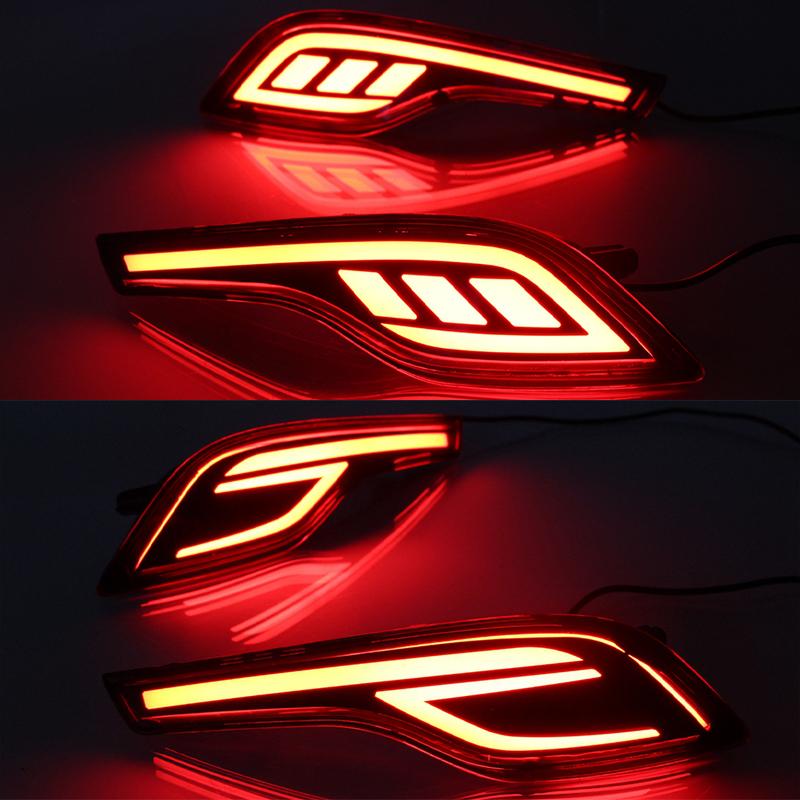 CSCSNL 2Pcs Red Lens LED Rear Bumper Reflector Lamp For Honda CRV CR-V 2017 2018 2019 Tail Brake Light Fog Lamp