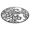 Tree of Life Wall Art 11.8in Round Decorative Metal Wall Plaque for Living Room Bedroom Indoor Outdoor Black