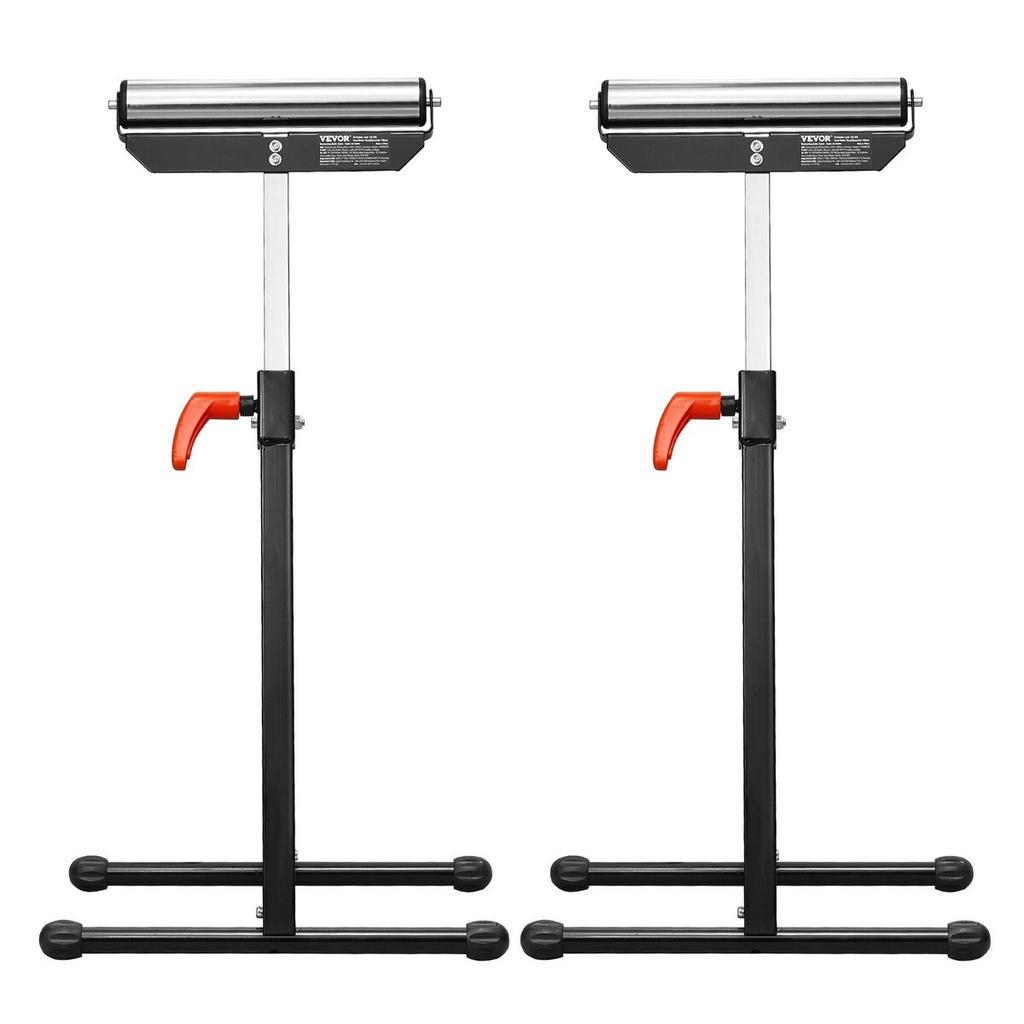 2 PCs Woodworking Roller Stands Max Load 135 lb Adjustable 26.8-42.5 in