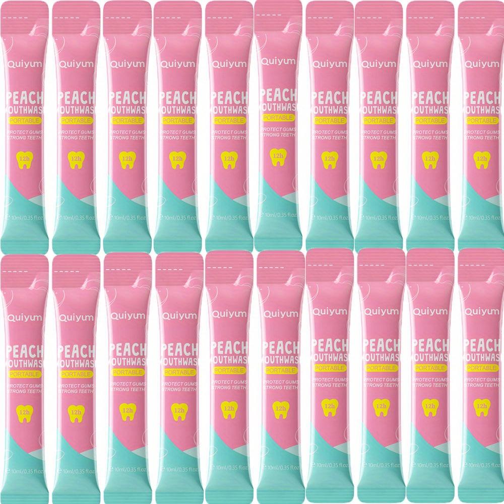 

10 мл*20 шт. Персиковый ополаскиватель для полости рта очищает полость рта и освежает дыхание. Натуральный фруктовый ополаскиватель для полости рта, подходящий для всех типов кожи. 10ml*20pcs