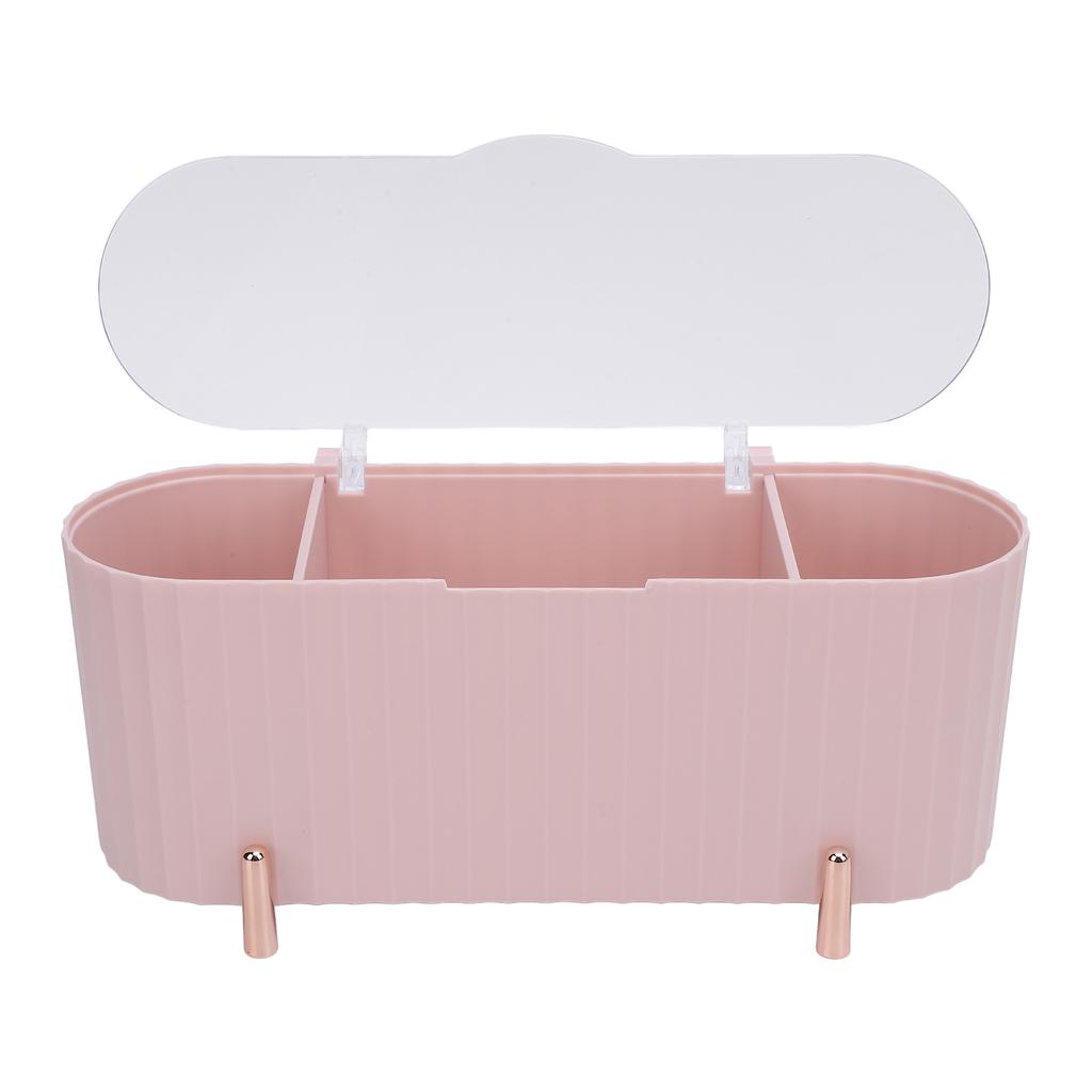 Cotton Swabs Storage 3 Grids Cotton Swabs Dispenser Dust Resistant Desktop Lipstick Puffs Case for Home Nail Salon
