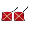 2 uds. Bandera de Seguridad para Kayak Reflectante 13 x 13 pulgadas Resistente a la Intemperie Alta Visibilidad Viaje Bandera Roja de Remolque con Correa para Canoas Camión Barco Remolque